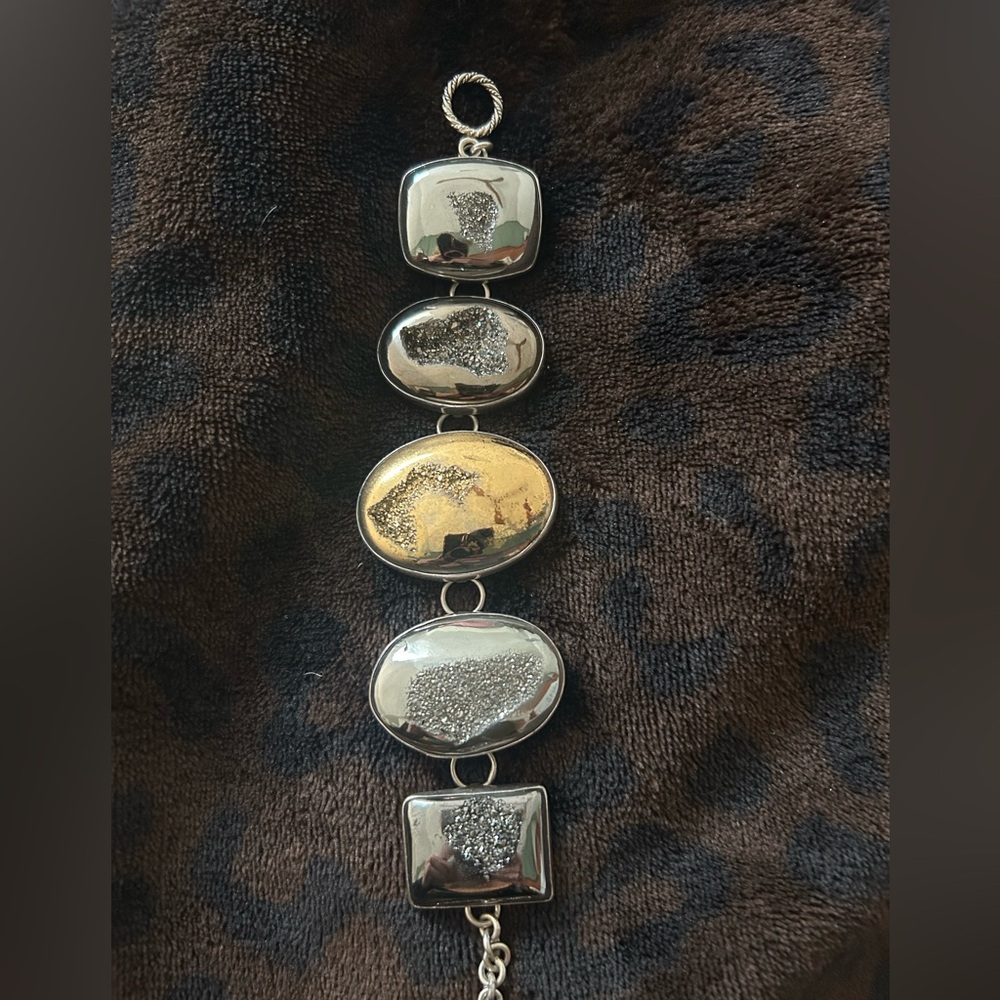 RARE Amy Kahn Russell AKR Druzy Sterling Bracelet
